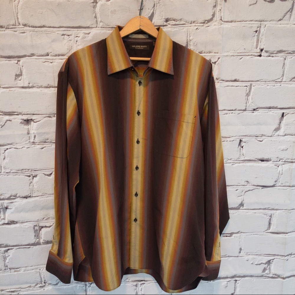TOMMY BAHAMA Men's "Island Soft" XL Long Sleeve Cotton and Silk Shirt